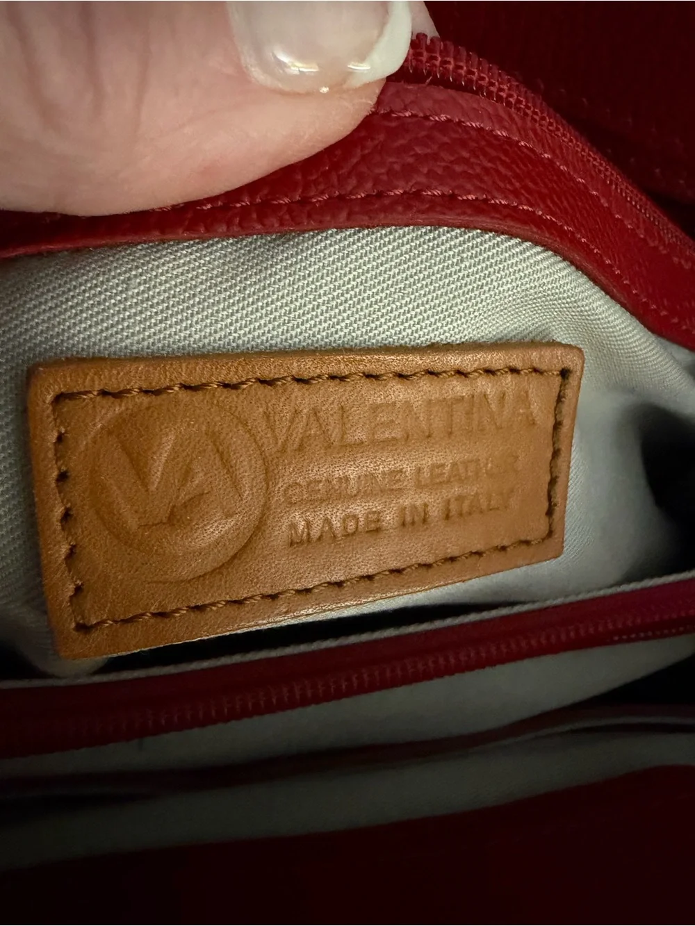 Valentina Red Crossbody with Tan Handles